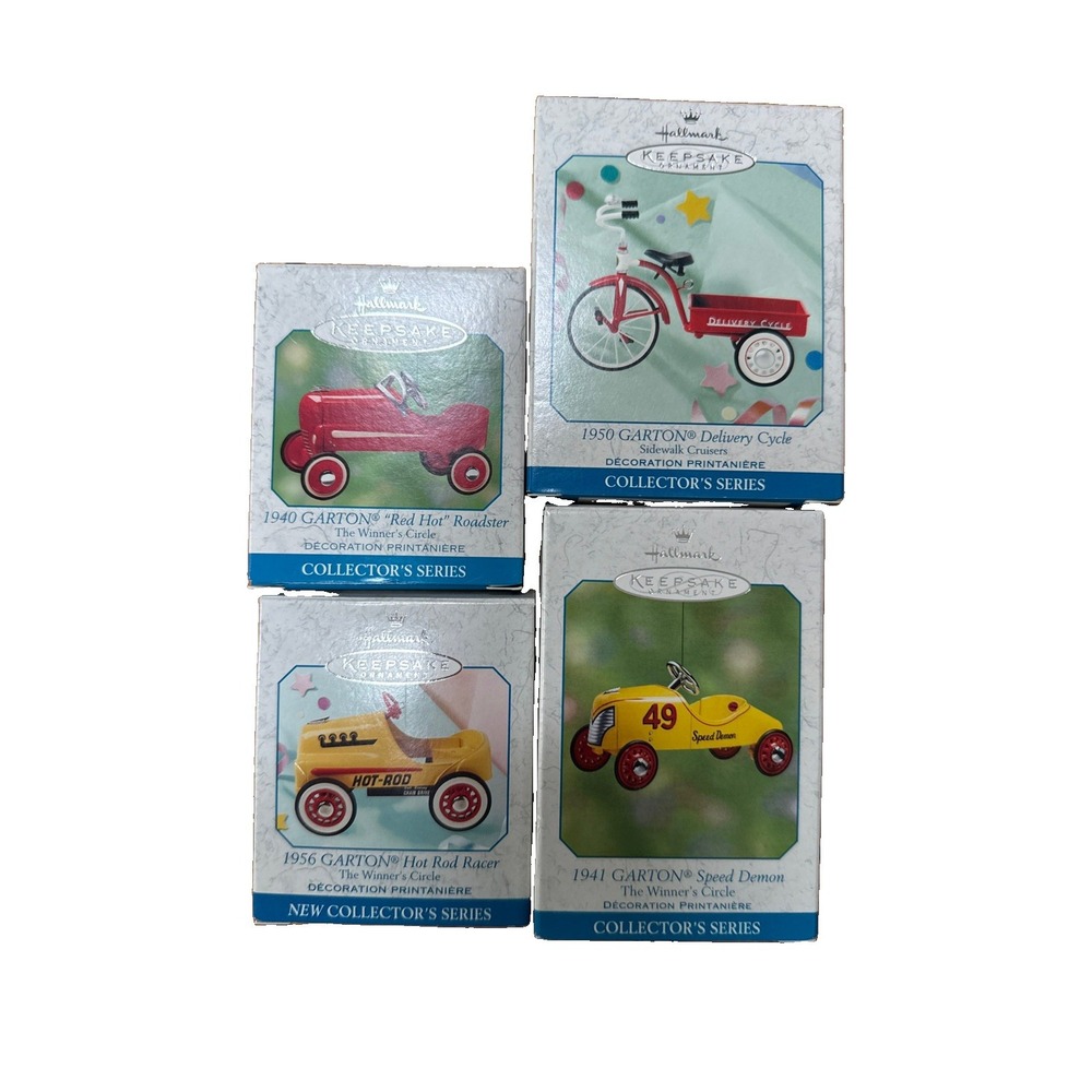 Hallmark Keepsake Kiddie Car Classics Miniature Ornament Lot of 4 NIB Collectors
